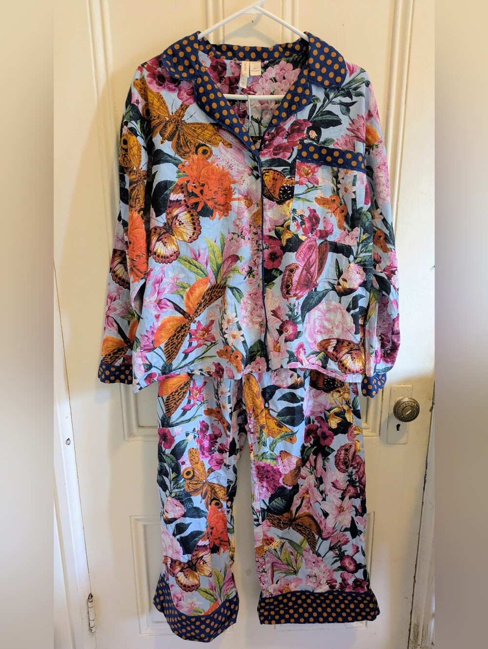 Anthropologie Floral 100% CottonPajama Set - Size Medium Lyre Wi